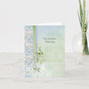 Wedding Flowers Letterpress Thank You Card