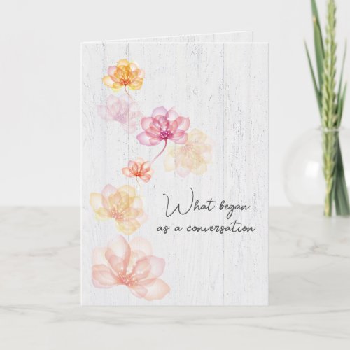 Wedding Flowers on Whitewashed Wood Card