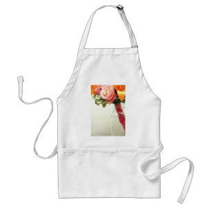 wedding flowers pink orange rose customize adult apron