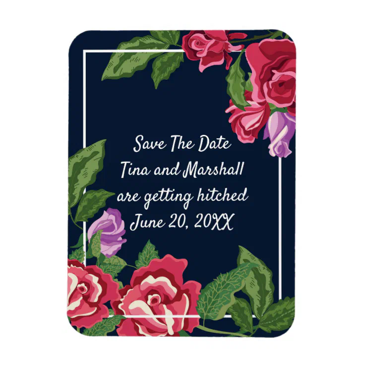 Wedding Flowers Save The Date Magnet Zazzle 0733