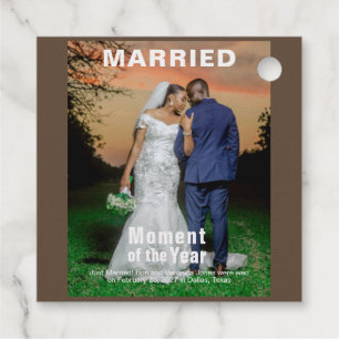 Wedding Foil Add Photo Favor Tag