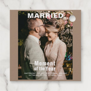 Wedding Foil Add Photo Favor Tag