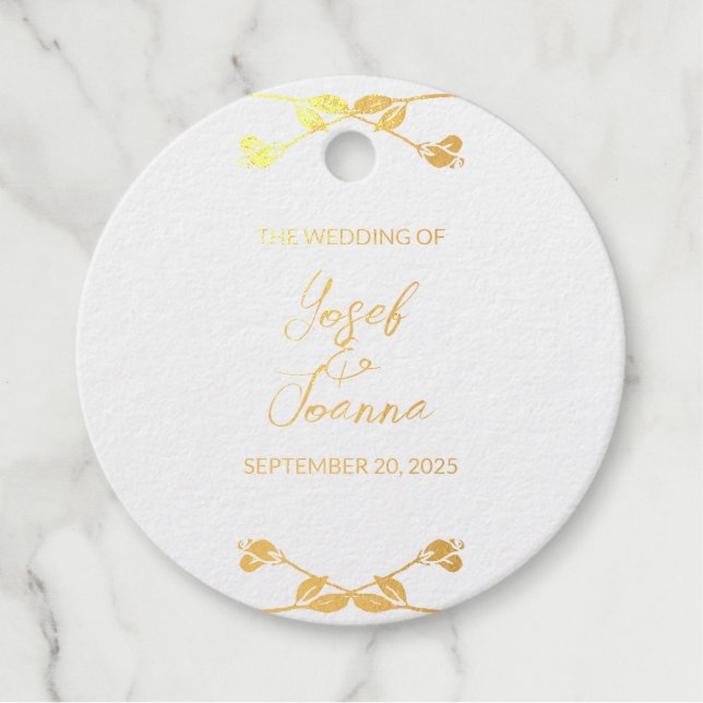 Wedding Foil Favor Tag (Front)