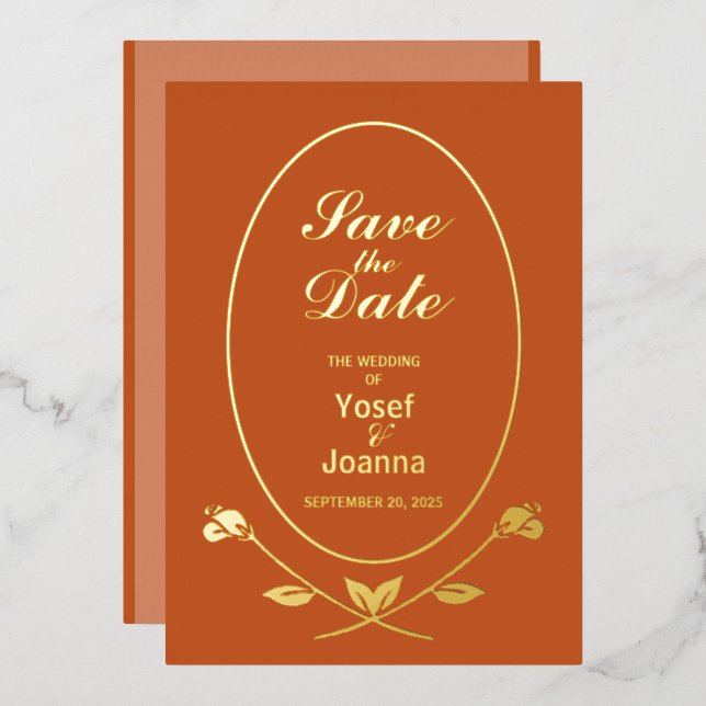Wedding Foil Save the Date Invitation (Front/Back)