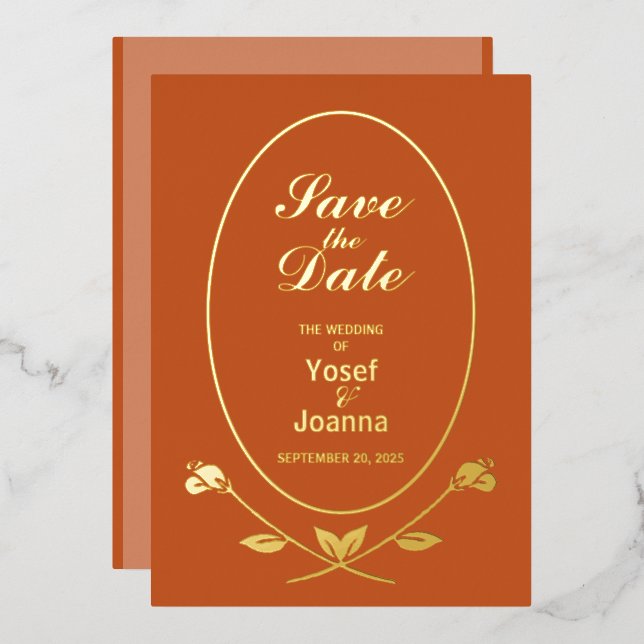 Wedding Foil Save the Date Invitation Foil Invitation (Front/Back)