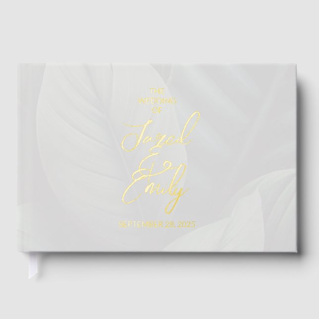 Wedding Foil Tropical Chic Guest Book (Front)