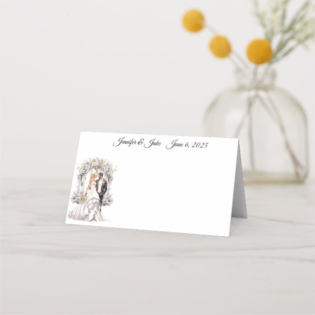 Wedding Folded Name Place Card (Front)