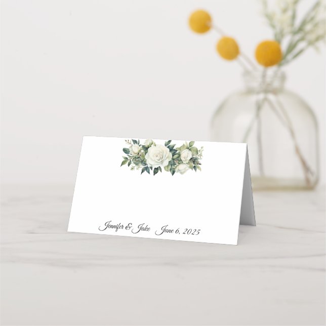 Wedding Folded Name Place Card (Front)