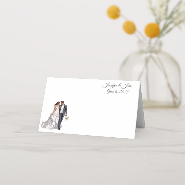 Wedding Folded Name Place Card (Front)