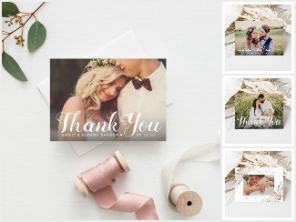 Wedding Folded Photo Thank You Cards