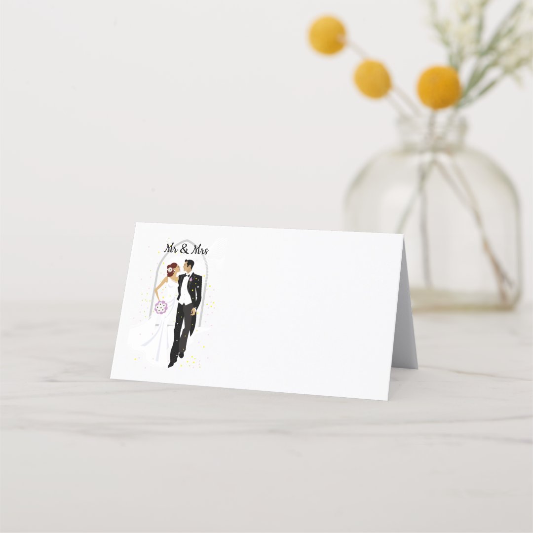 Wedding, Folded Place Card, Paper Place Card Zazzle