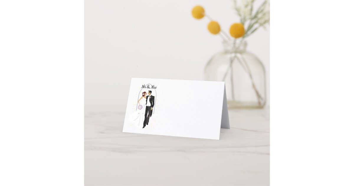 Wedding, Folded Place Card, Paper Place Card Zazzle