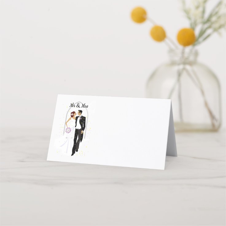 Wedding, Folded Place Card, Paper Place Card Zazzle