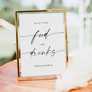 Wedding Food and Drinks Sign Minimalist