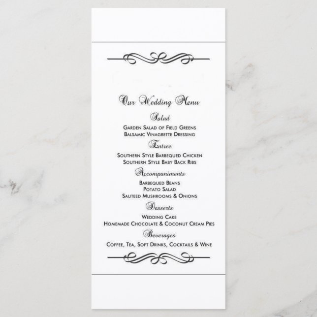 Wedding Food Menu (Front)