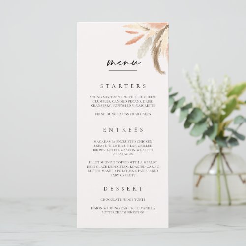 Wedding Food Menu Card Dinner Lunch Brunch C100