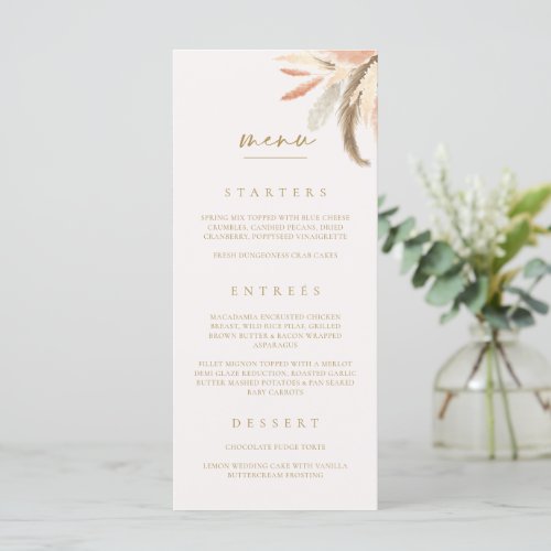 Wedding Food Menu Card Dinner Lunch Brunch C100