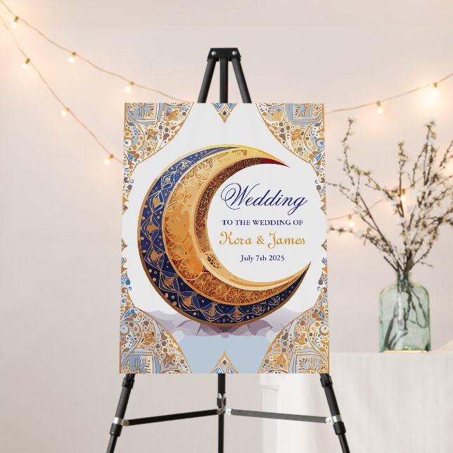 Wedding for the bride & groom sign (In Situ (Stand))