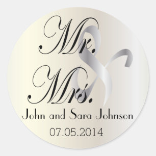 Wedding for the Mr & Mrs Personalize Classic Round Sticker
