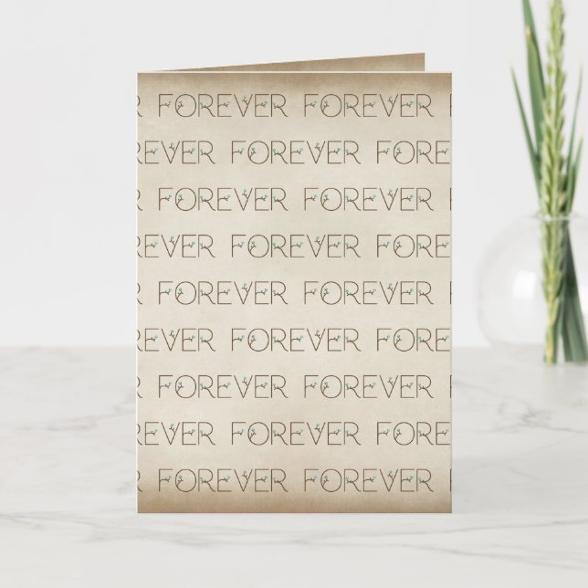 Wedding Forever Floral Font  Card (Front)