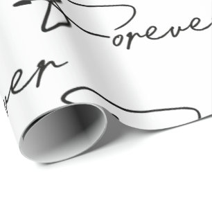Wedding Forever Modern Script  Wrapping Paper
