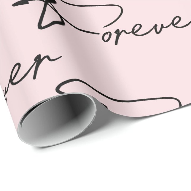 Wedding Forever Modern Script  Wrapping Paper (Roll Corner)