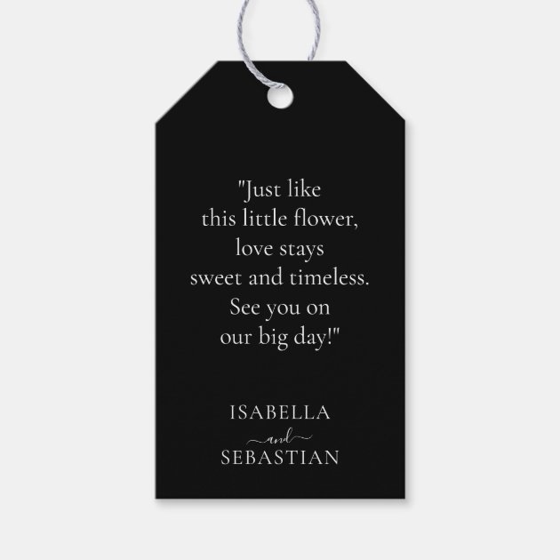 Wedding Formal Black Lavender Touch Gift Tags