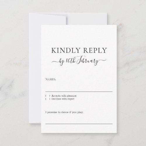 Wedding Formal Black Signature Kindly Reply