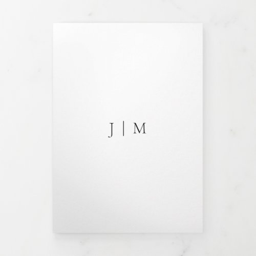 Wedding Formal White Clean Simple Tri_Fold Card