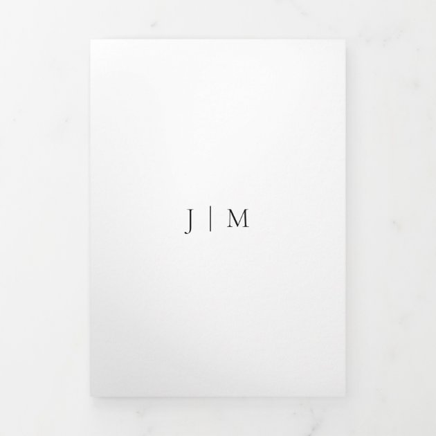 Wedding Formal White Clean Simple Tri-Fold Card