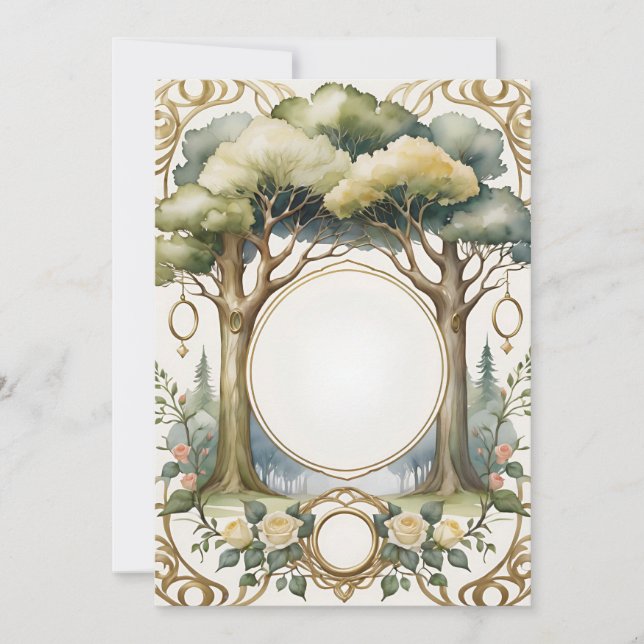 wedding frame floral fantasy romantic invitation (Front)