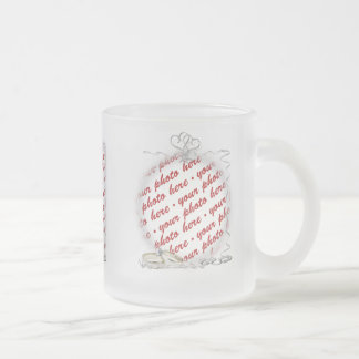 Wedding Frame with Rings & Ribbons Frosted Glass Coffee Mug