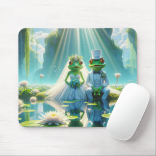 Wedding Frogs On a Lily Pad Mouse Pad