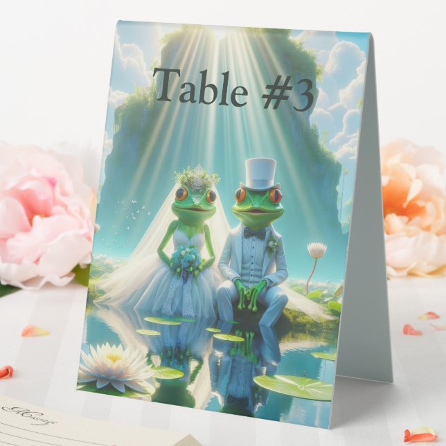 Wedding Frogs on Lily Pad Table Tent (In SItu (Wedding))