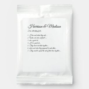 Wedding Fun Facts black white custom script chic Margarita Drink Mix
