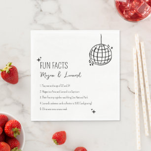 Wedding Fun facts hand drawn funky disco ball Napkins