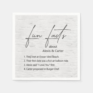 Wedding Fun Facts on Birch Napkins