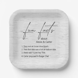 Wedding Fun Facts on Birch Paper Plates