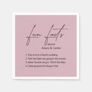 Wedding Fun Facts On Dusty Rose Napkins