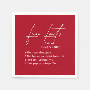 Wedding Fun Facts On Red Napkins