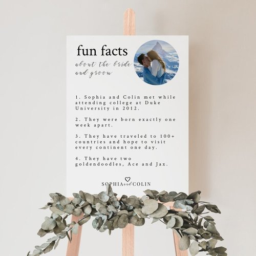 Wedding Fun Facts Poster
