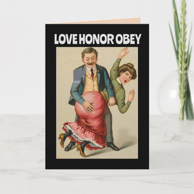 WEDDING FUNNY SPANKING CONGRATULATIONS GREETING THANK YOU CARD (Front)