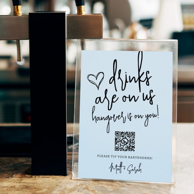 Wedding Funny Tip Your Bardentder QR Code Sign (Creator Uploaded)