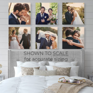 Wedding Gallery Wall Art 6 Photo Wood Tile