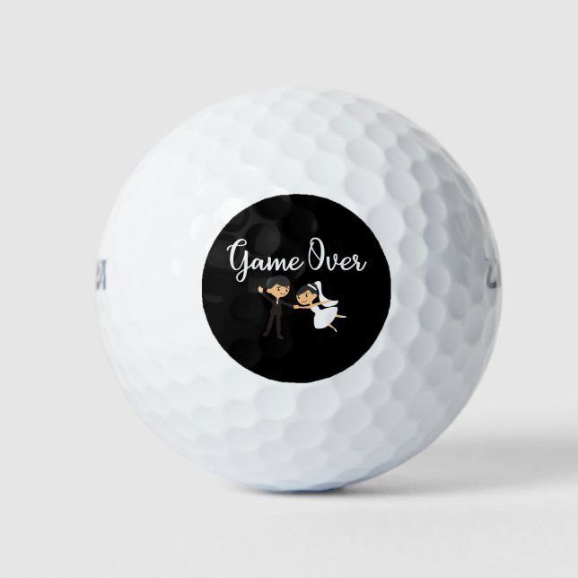 Wedding Game Over Bride and Groom - Gift Idea Golf Balls (Front)