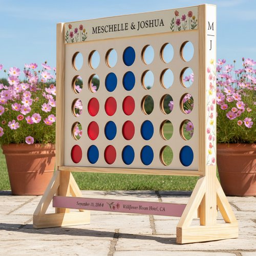 Wedding Game Pink Orange Wildflower Floral Fast Four