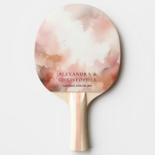 Wedding Game Rose Gold Dust Watercolor Signature Ping Pong Paddle