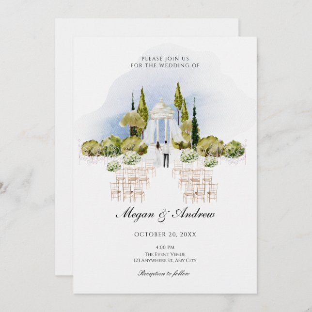 Wedding garden decoration Invitation (Front/Back)