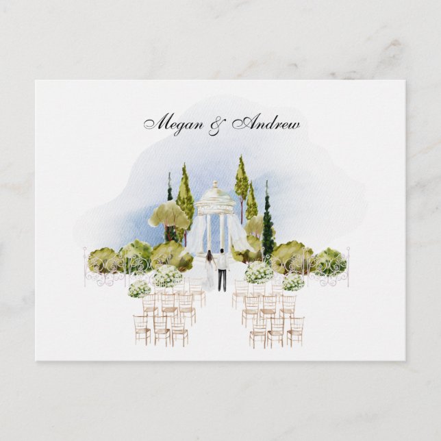 Wedding garden decoration Invitation Postcard (Front)