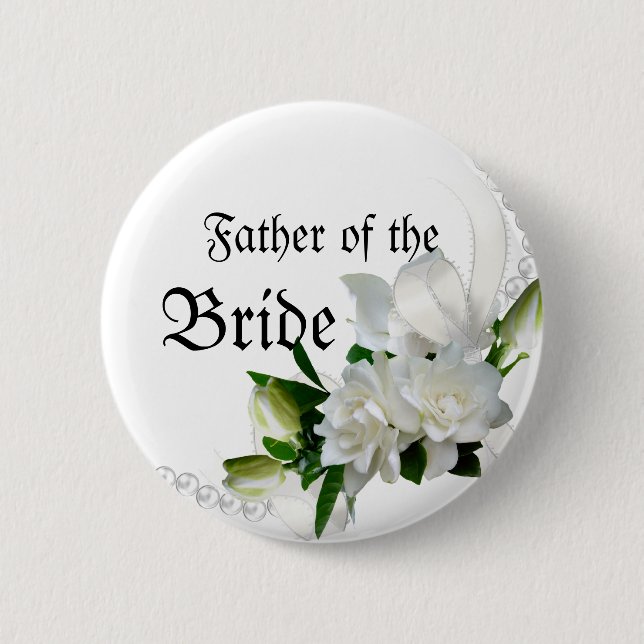 Wedding Gardenias Button (Front)
